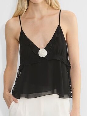 Aritzia Wilfred Blossom Black Babydoll Camisole